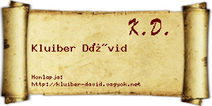 Kluiber Dávid névjegykártya